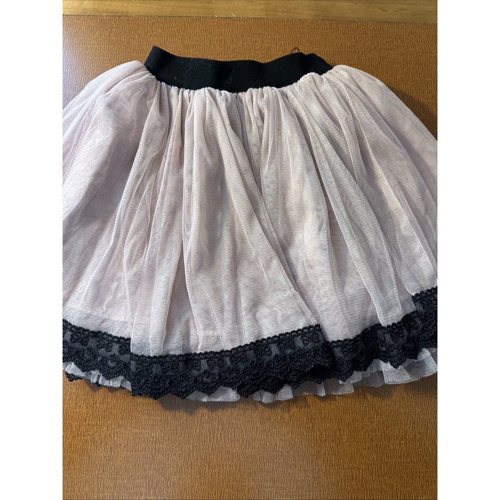 POPATU GIRLS TULLE TUTU LACE SKIRT PINK BLACK 5-6